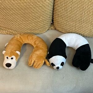 Monkey & Panda Neck Pillows for Kids